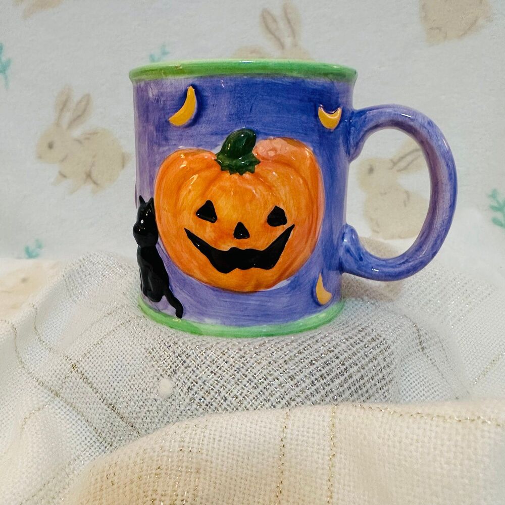 Vintage Halloween Hand-painted Coffee Mug